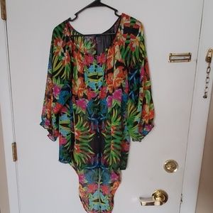 Roz & Ali Multicolor Floral Blouse